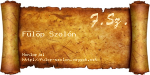 Fülöp Szolón névjegykártya